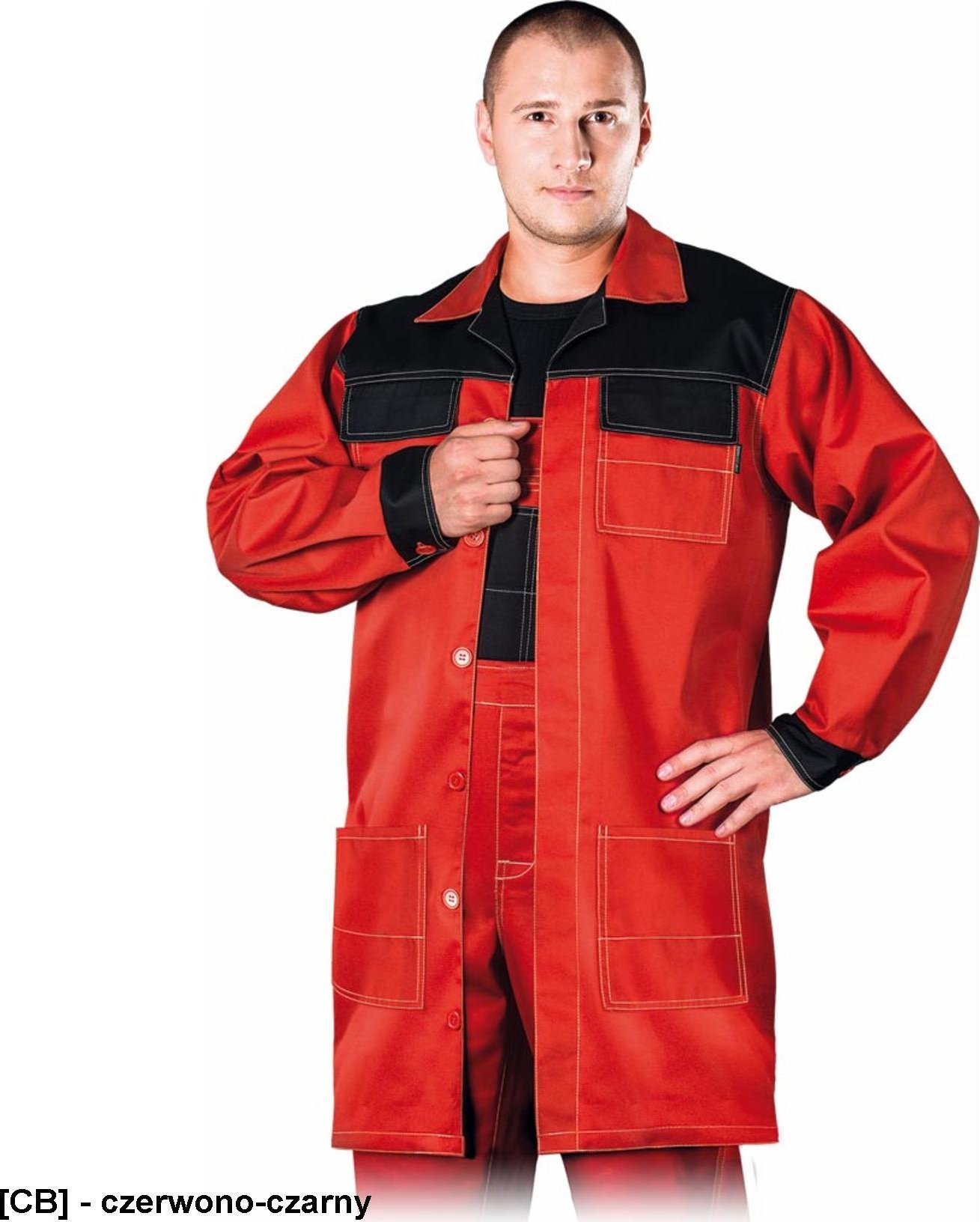 R.E.I.S. MMF - fartuch ochronny - czerwono-czarny 2XL