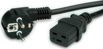 Kabel zasilający Value VALUE Kabel zasilający z uziemieniem - IEC320-C19 16A, czarny, 2 m