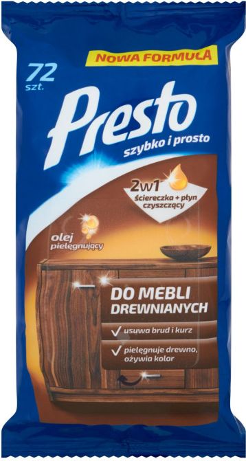Presto Ściereczki nawilżane do czyszczenia mebli 72szt. (5900095011484)