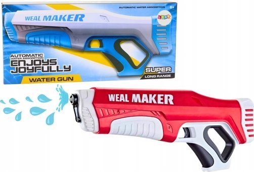LeanToys Pistolet Na Wodę Automatyczny Czerwony 350 Ml