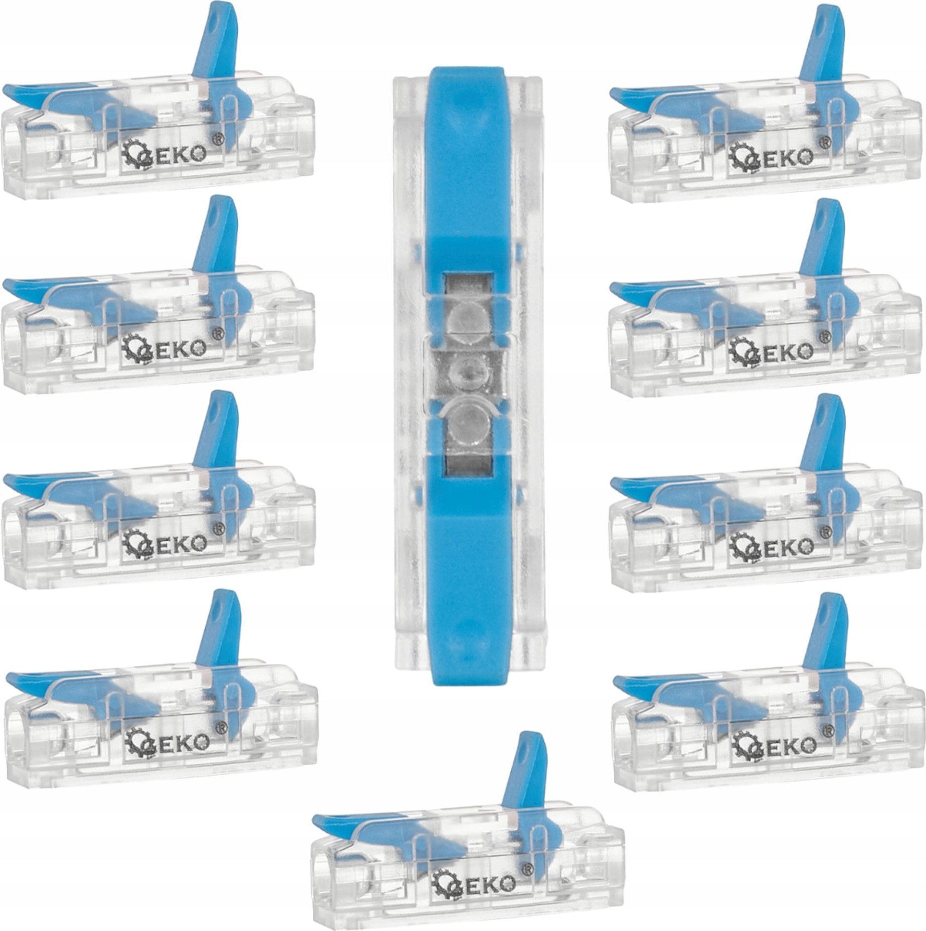 Geko Szybkozłączka elektryczna przelotowa 2x0,2-4mm2 (10/2500)