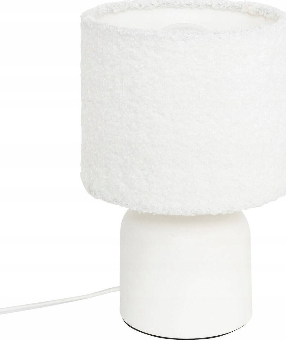 Atmosphera Ceramiczna lampa stołowa BONA z kloszem bouclé, Ø 14 cm