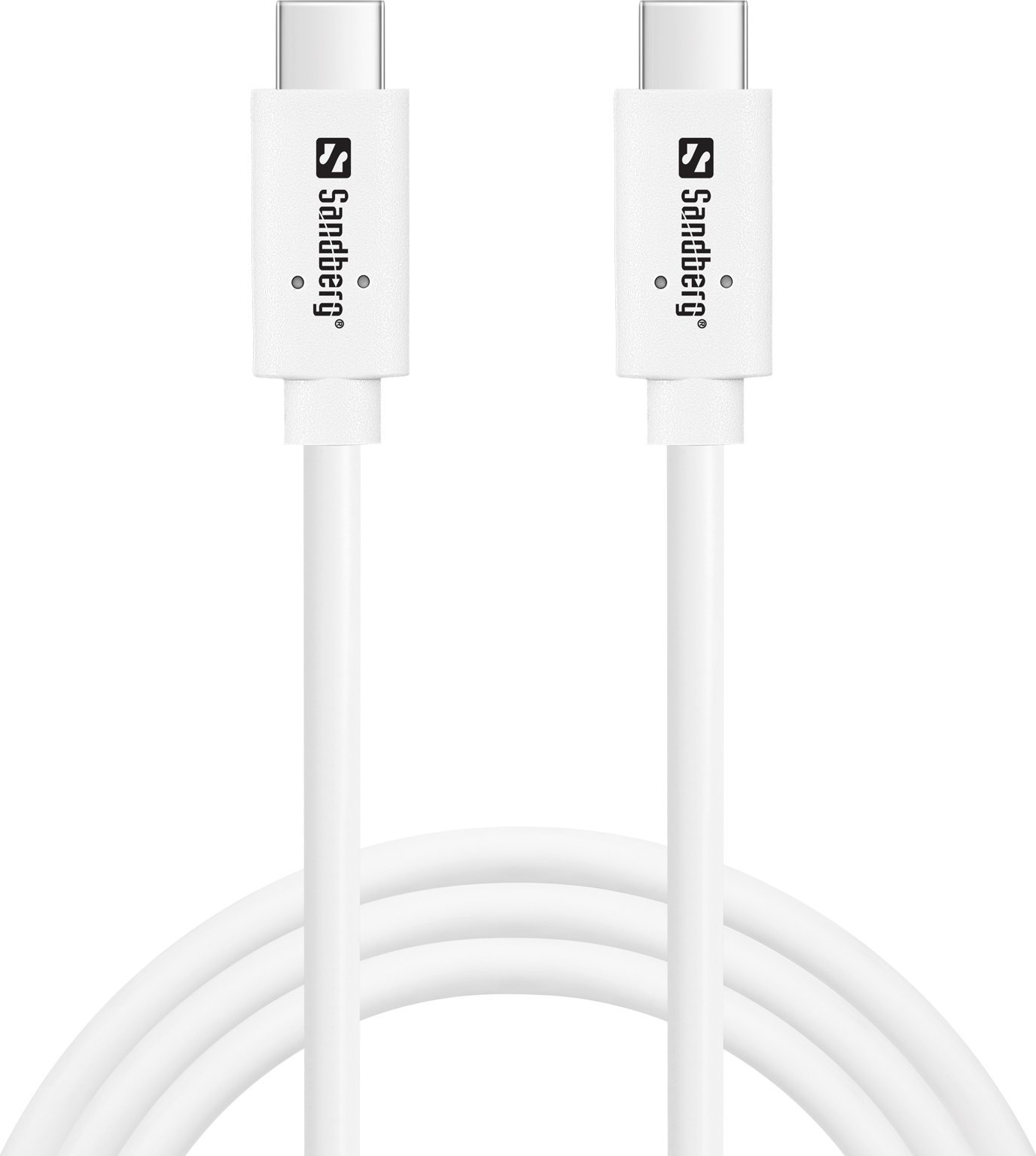 Kabel USB Sandberg USB-C - USB-C 1 m Biały (USB-CC USB 3.1 G2 100W,)