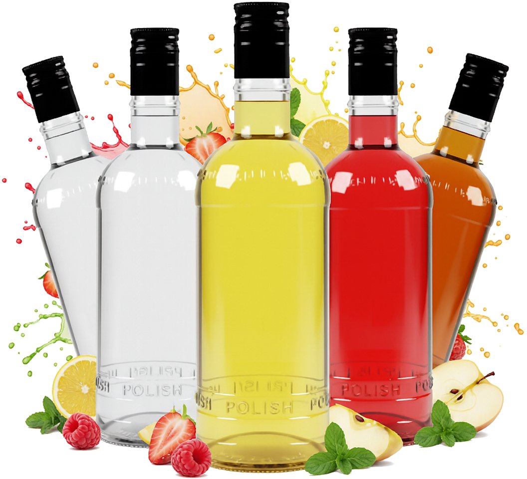 5x Butelka Szklana LUKSUSOWA 500ml SZKLANE BUTELKI NA NALEWKI WINO SOK 0,5l