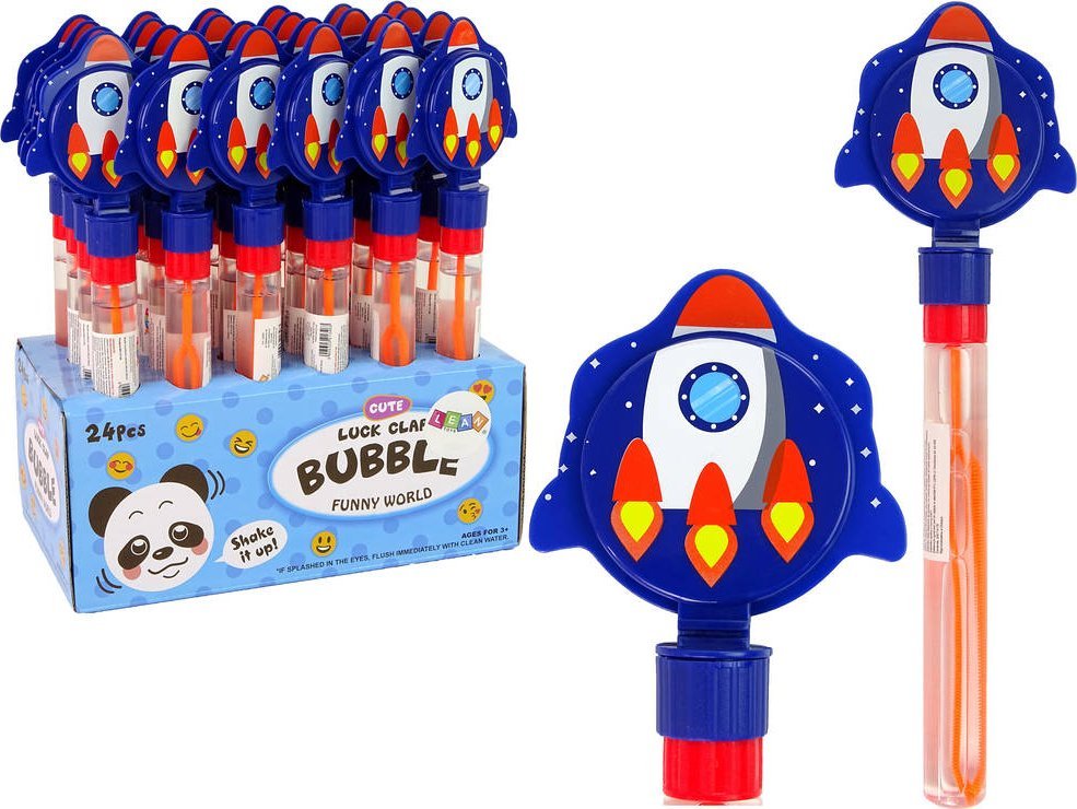 LeanToys Bańki Mydlane Rakieta Niebieska 30 cm Kłapacz