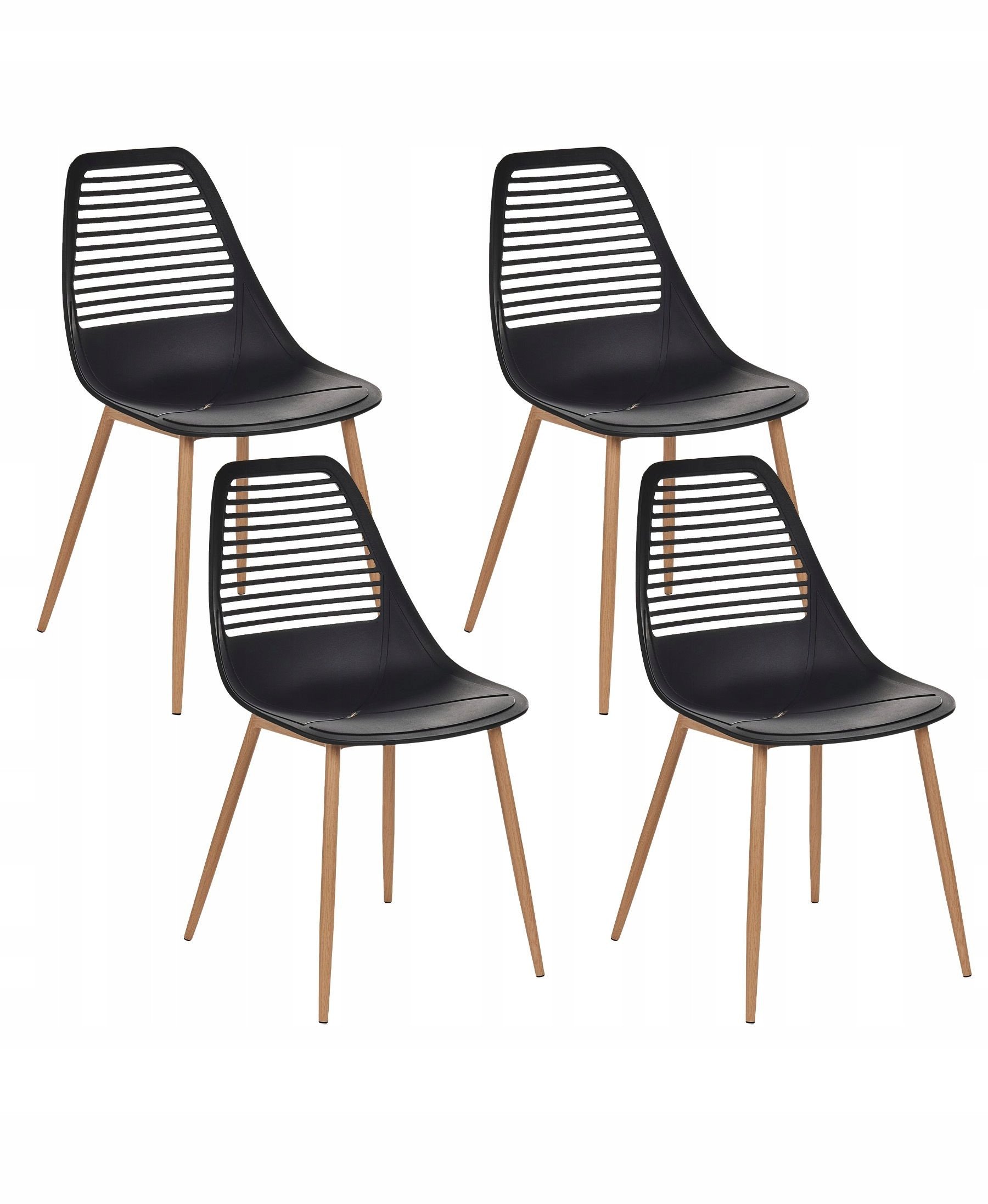 Beliani Zestaw 4 krzeseł do jadalni MONTELLO Czarny