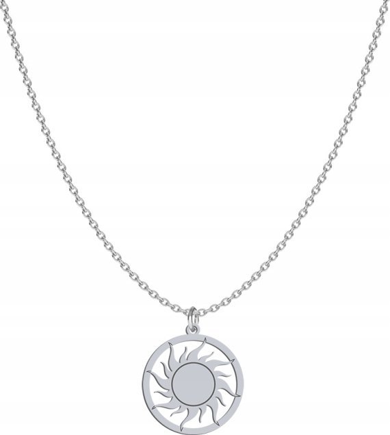 Radziszewska Jewellery Naszyjnik Srebrny Słońce Łańcuszek Prezent 925 DEDYKACJA GRATIS