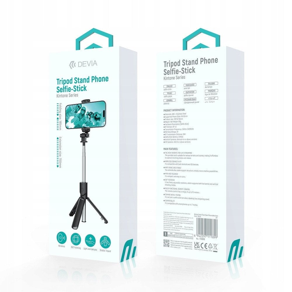 Devia selfie stick tripod ES083, black