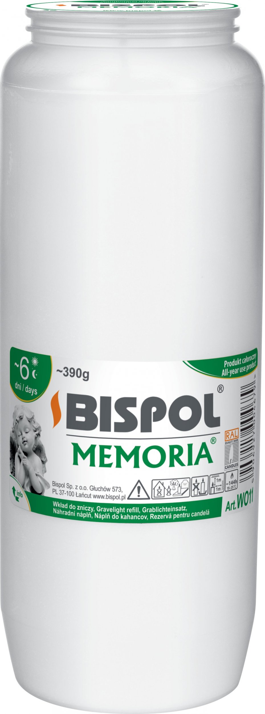 Bispol Wkład do zniczy olejowy WO11 144h 1szt.