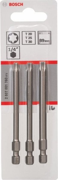 Bosch Bosch screwdriver bit set extra hard, 89mm, T20, T25, T30, bit set (3 pieces)