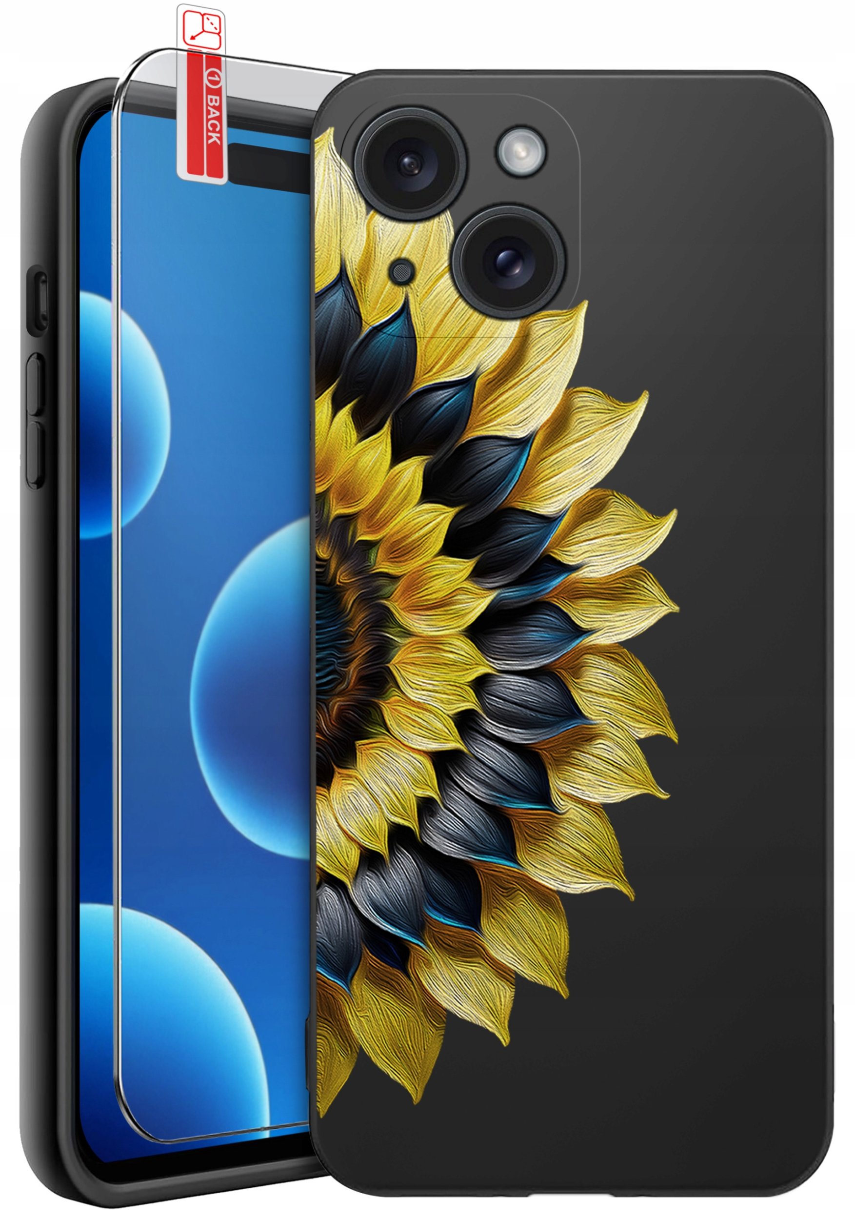 ETUI do iPhone 15 | WZORY | SILIKONOWE MATT CASE + SZKŁO 9H