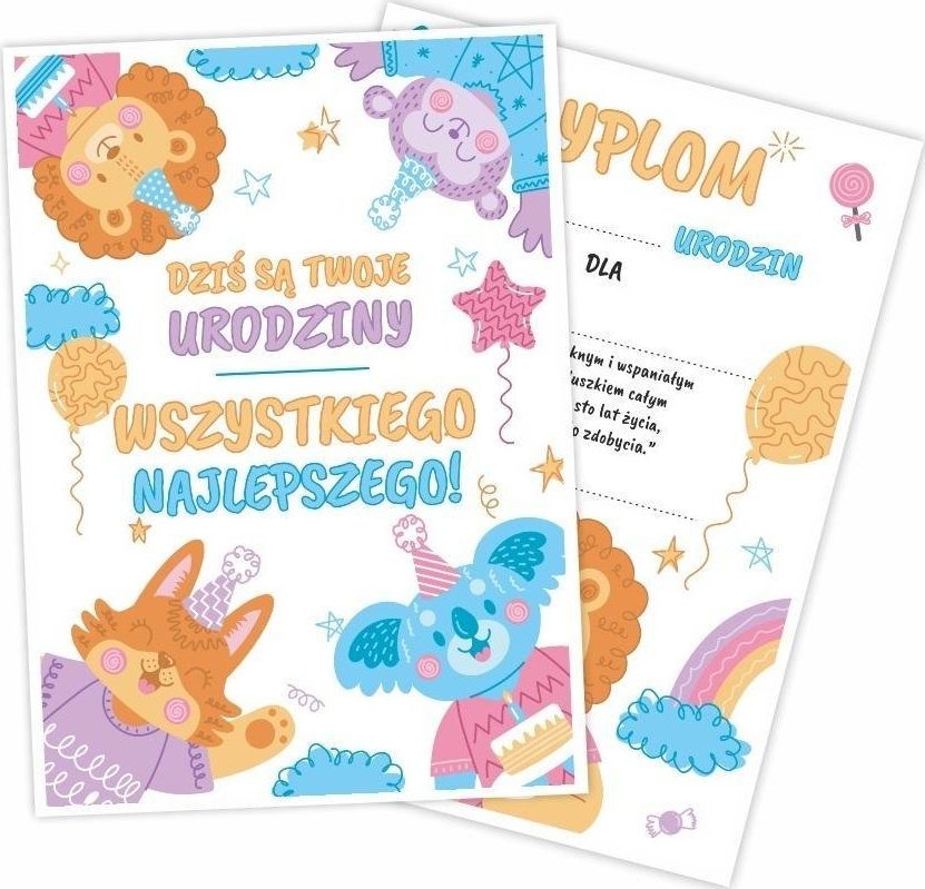 LearnHow Dyplom A5 urodzinowy dwustronny 5szt