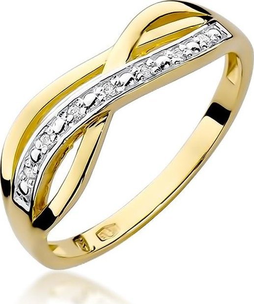 Best Diamonds złoty pierścionek z brylantem 0.06ct 10