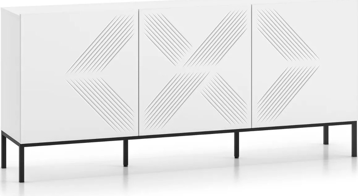 ML Meble Komoda KLARA 3D biały mat z podstawą ML MEBLE
