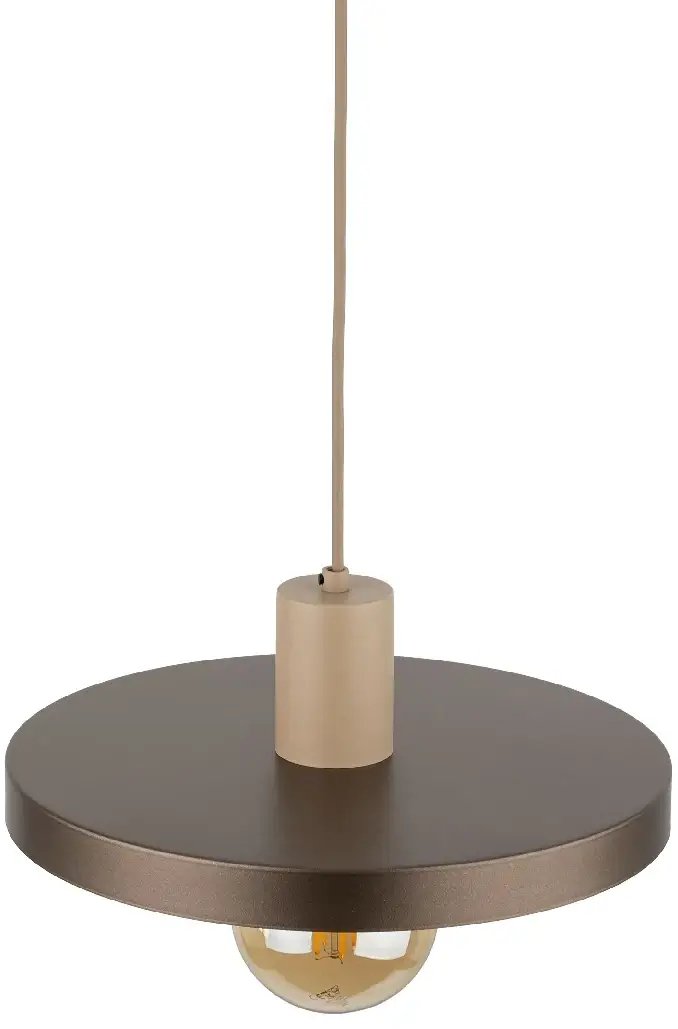 Wisząca lampa nad stół Sila 10757 dysk metalowy brązowy