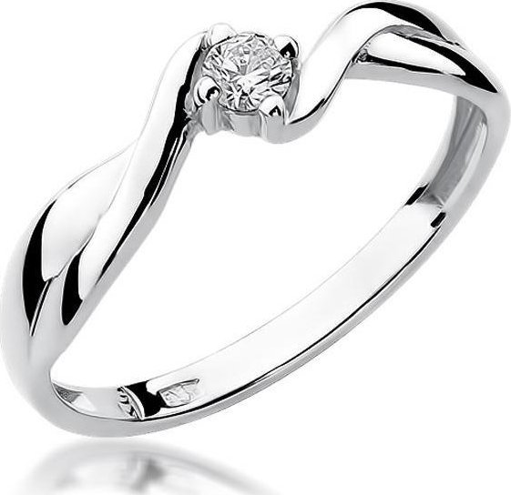 Best Diamonds złoty pierścionek z brylantem 0.10ct 25