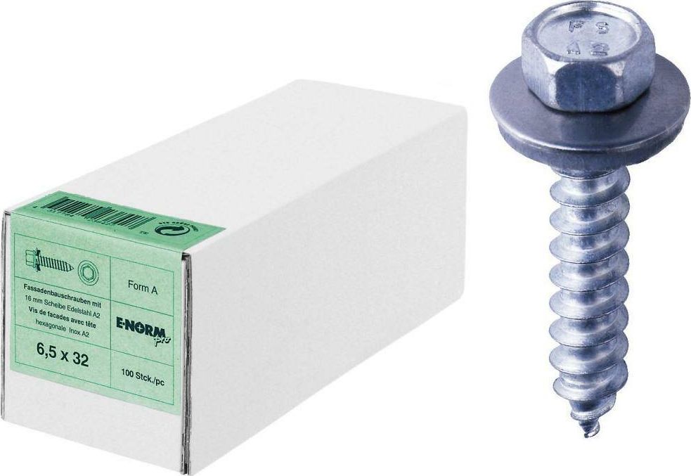 E-NORMpro Wkret fasadowy,stal szlach.A2, 6,5x64 S16 opakow. handl. E-NORMpro
