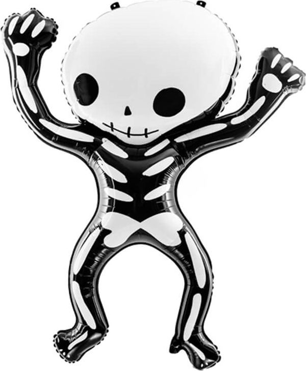 Party Deco Balon foliowy Szkielet na Halloween - 84 cm x 100 cm - 1 szt. uniwersalny