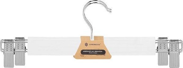 Springos Wieszak klamrowy na ubrania 2 szt. do spódnic, spodni biały UNIWERSALNY