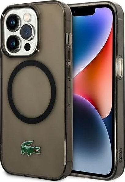 DefaultBrand Etui Lacoste do iPhone 14 Pro 6.1" czarny/black hardcase Transparent MagSafe