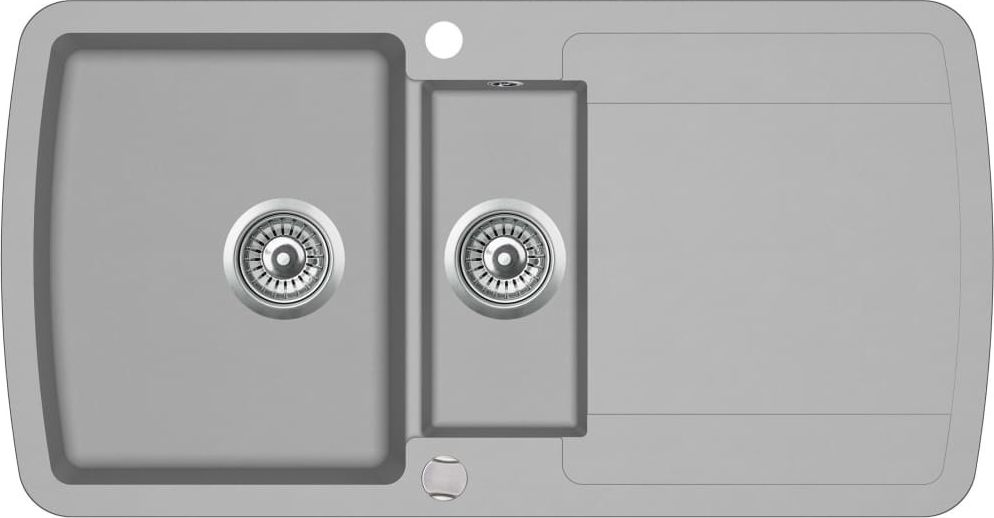 Zlewozmywak vidaXL Granitowy dwukomorowy, szary