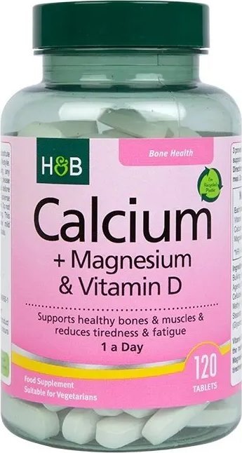 Holland & Barrett Holland & Barrett - Wapń + Magnez & Witamina D, 120 tabletek