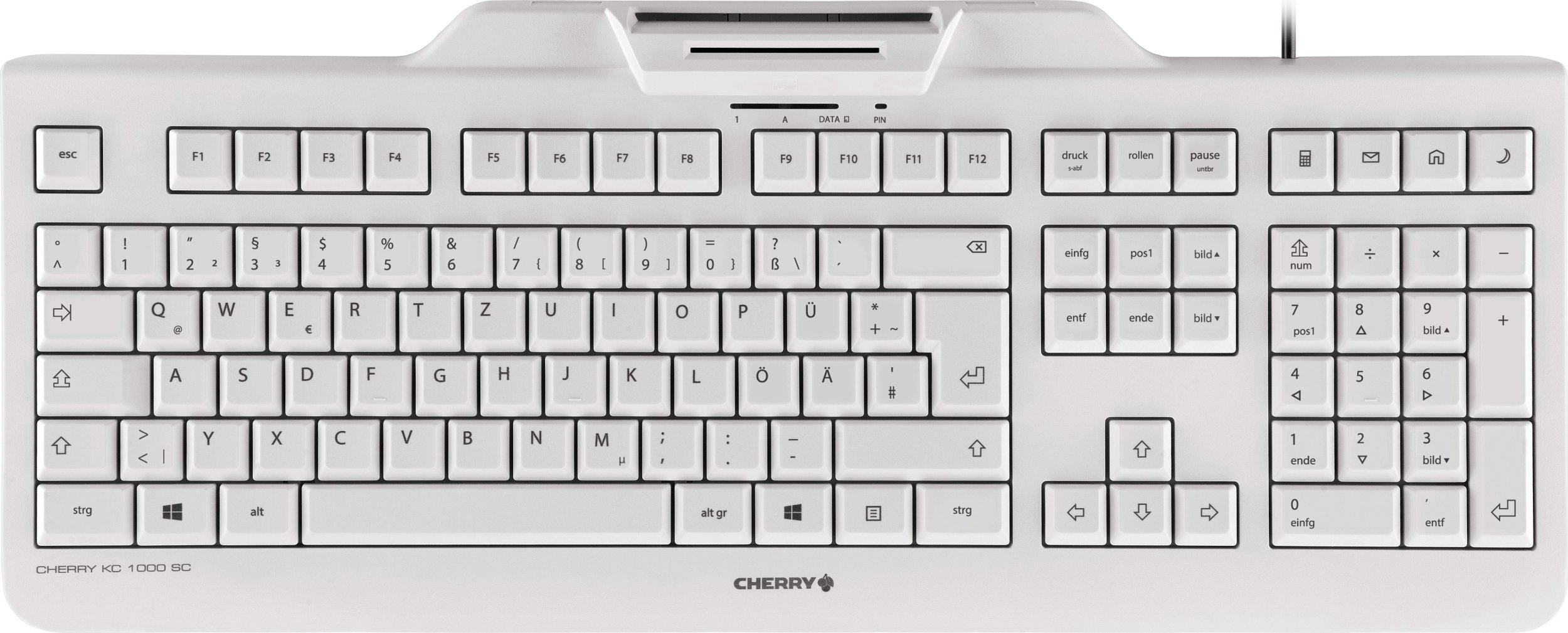 Klawiatura Cherry KC 1000 SC klawiatura USB QWERTY Skandynawia Czarny