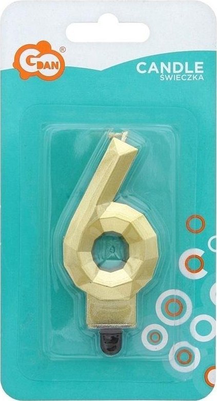 GoDan Świeczka Cyfra 6 Diament 7,6cm