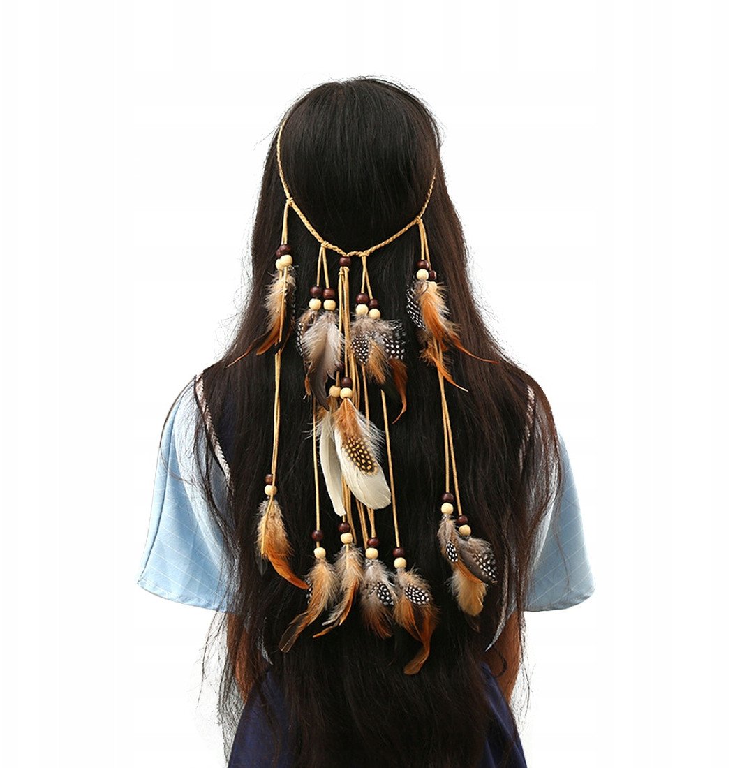 Pióropusz Indiański OPASKA do Włosów PIÓRKA A6