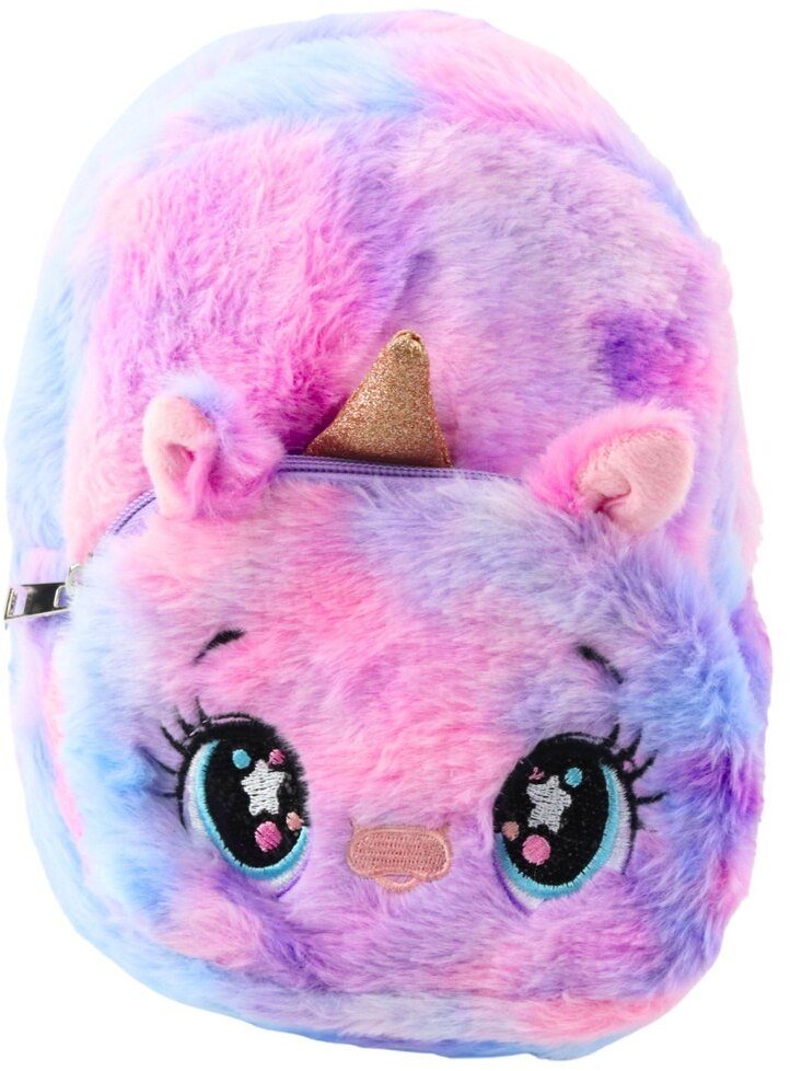 Plecak Dziecięcy Pluszowy Jednorożec Niebiesko-Różowy Pastelowy 20cm 3L