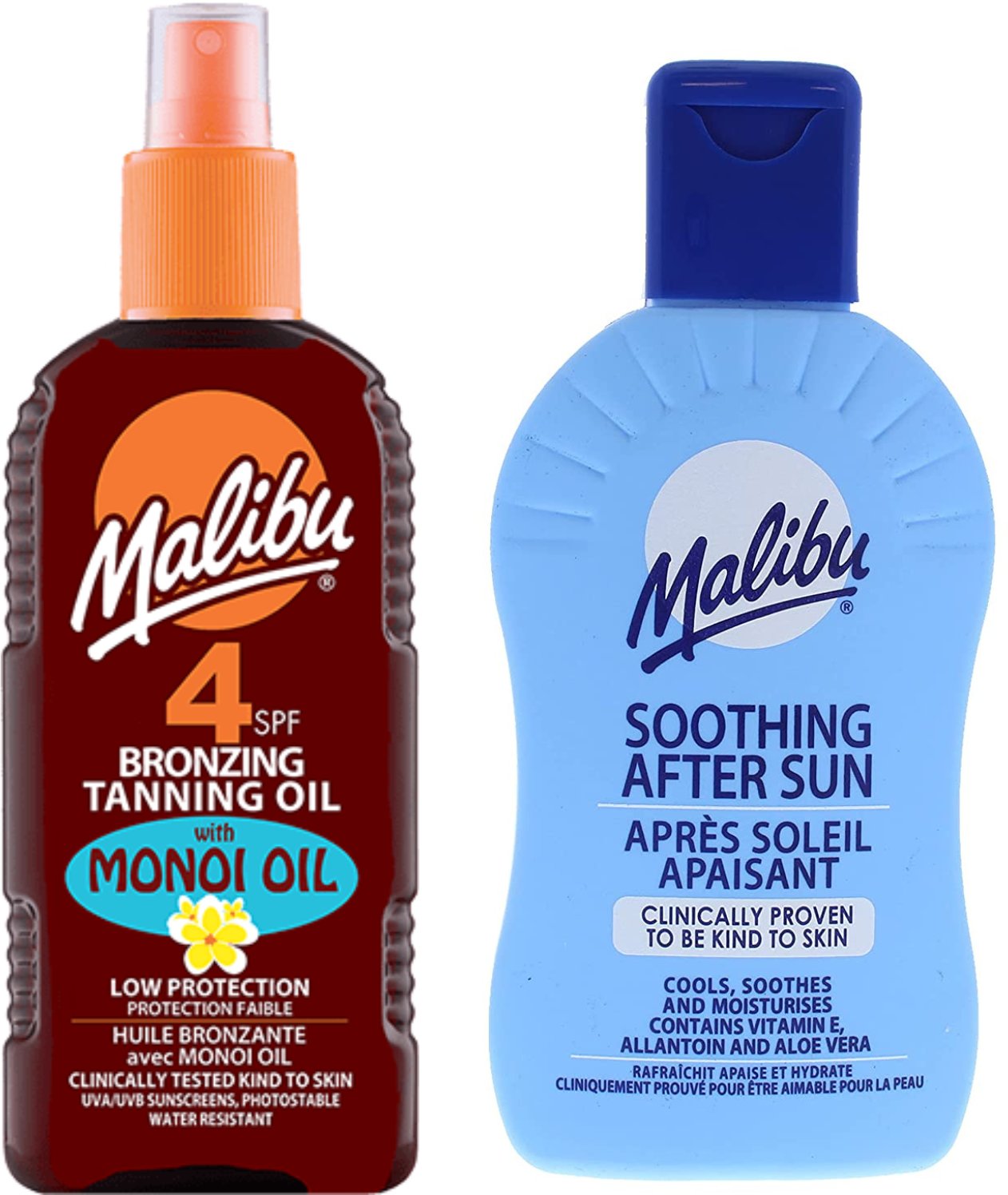 Malibu SPF4 Olejek Brązujący Z Monoi + Balsam Po Opalaniu 200ml