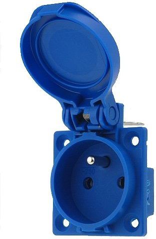 PCE Gniazdo tablicowe 10/16A 2P+Z 230V niebieskie IP54 (1040-0b)