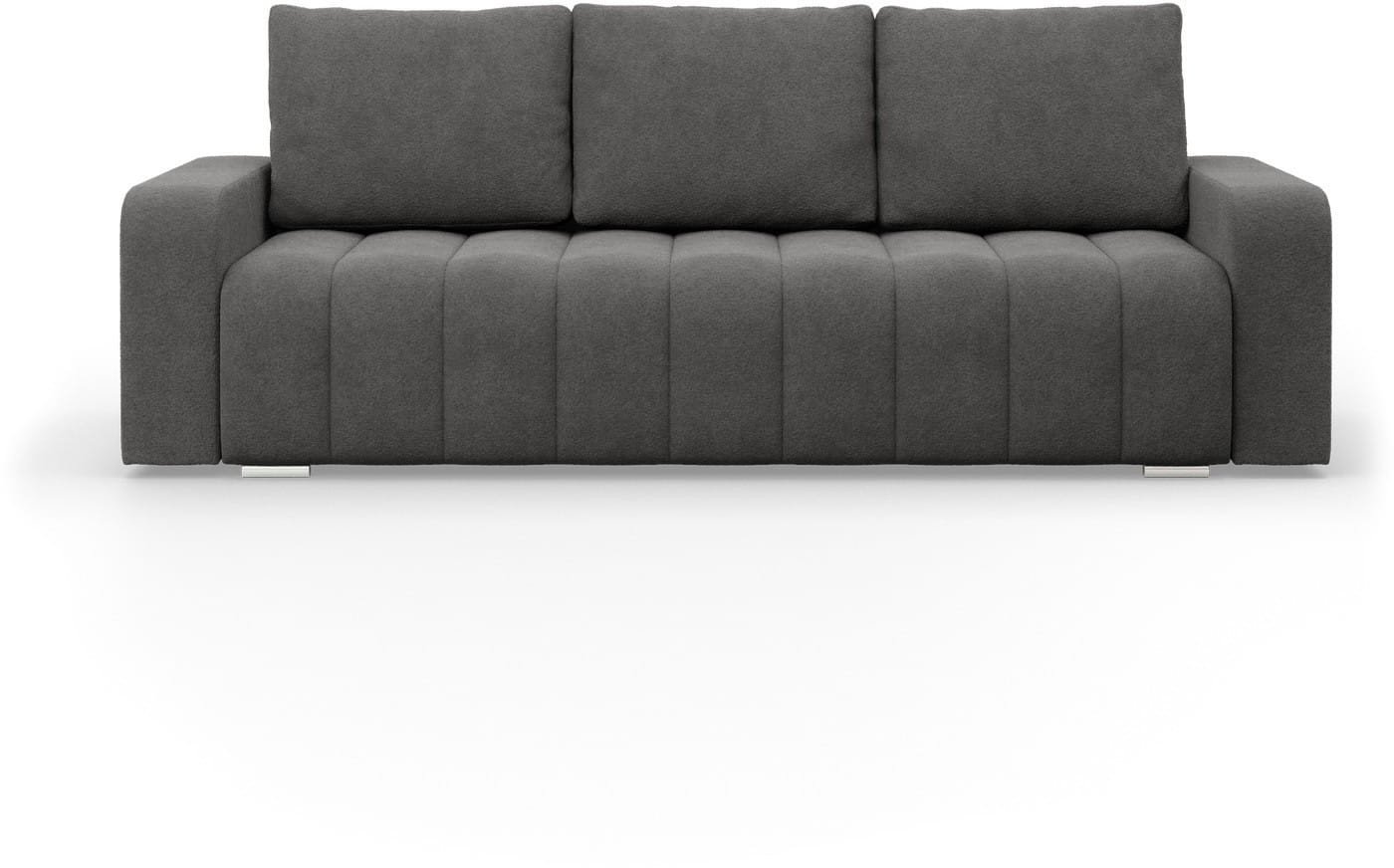 Kanapa z funkcją spania, Velluto, 227x97x87 cm, ciemny szary | TYLETEGOTU