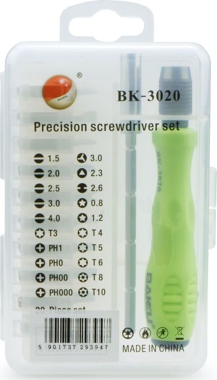 BAKU Śrubokręt z zestawem bitów precyzyjnych (BK-3020)
