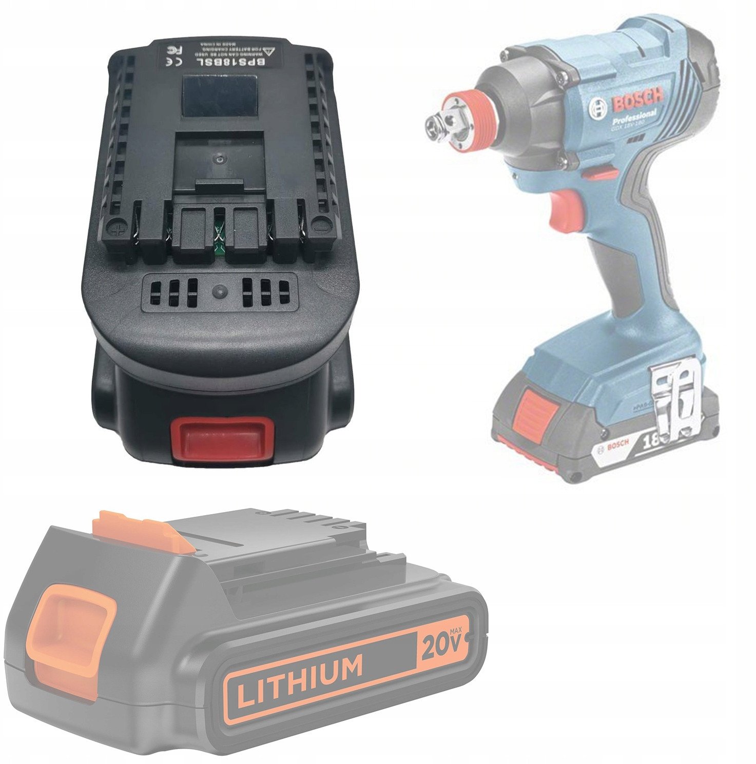 ADAPTER DO NARZĘDZI BOSCH 18V KONWERTER BATERII BLACK&DECKER STANLEY HQ