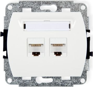 Karlik TREND Gniazda komputerowe podwójne 2xRJ45, kat. 5e, 8-stykowy biały GK-2