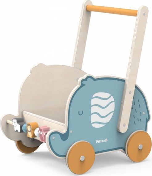Viga Toys Viga PolarB Drewniany Wózek 2w1 Pchacz Słonik