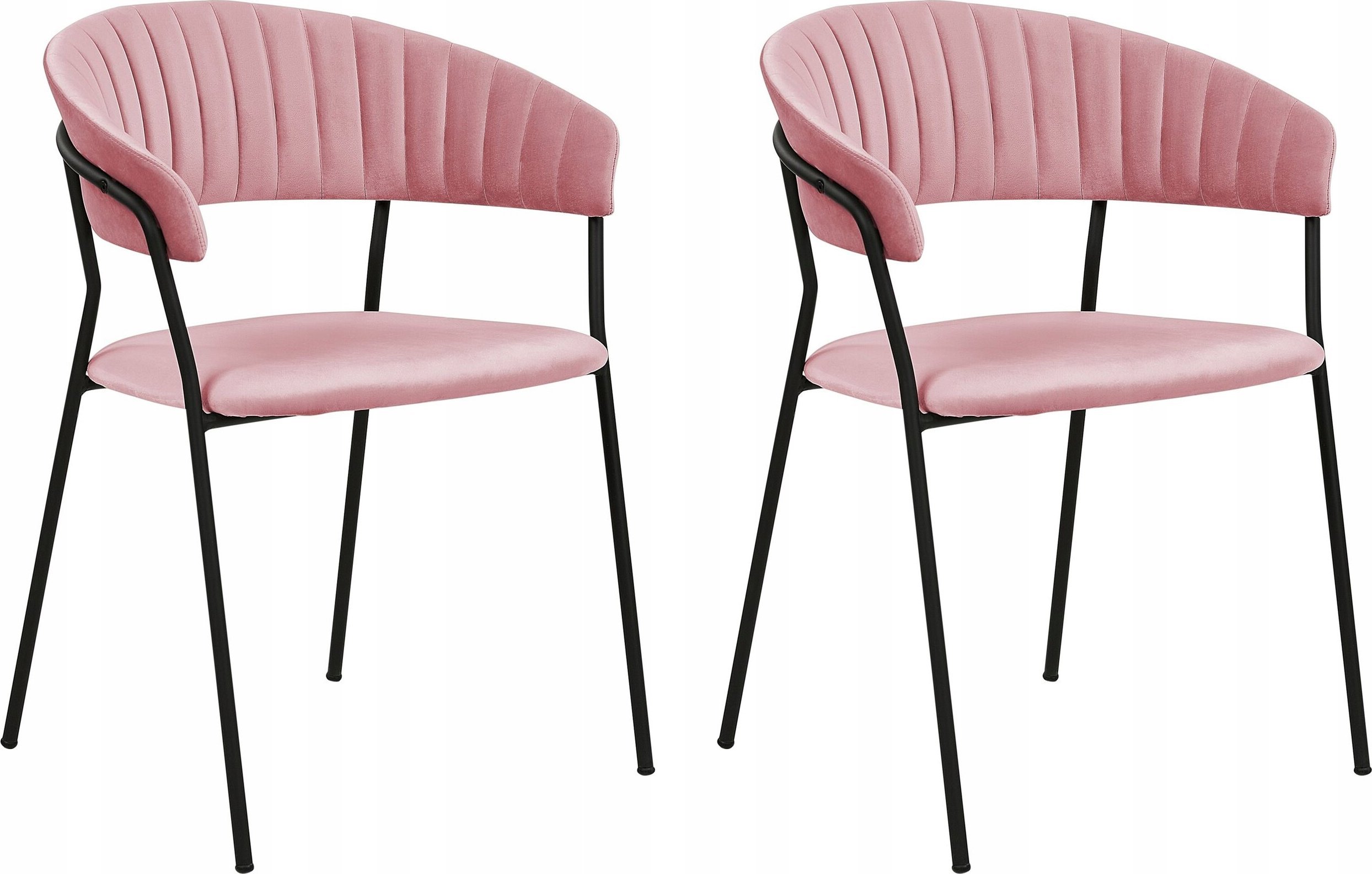 Beliani Welur Krzesło do jadalni Zestaw 2 Różowy MARIPOSA