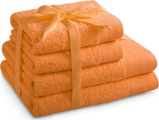 AmeliaHome Zestaw ręczników Amari 4 elementy pomarańczowy AmeliaHome