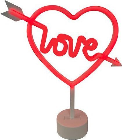 Lampa stołowa Zumaline Lampa stołowa LED 1,06W serce z napisem LOVE NEON FM-JNL01 Zuma Line