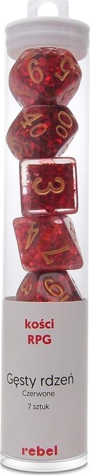 Rebel Komplet kości REBEL RPG - Gęsty rdzeń - Czerwone