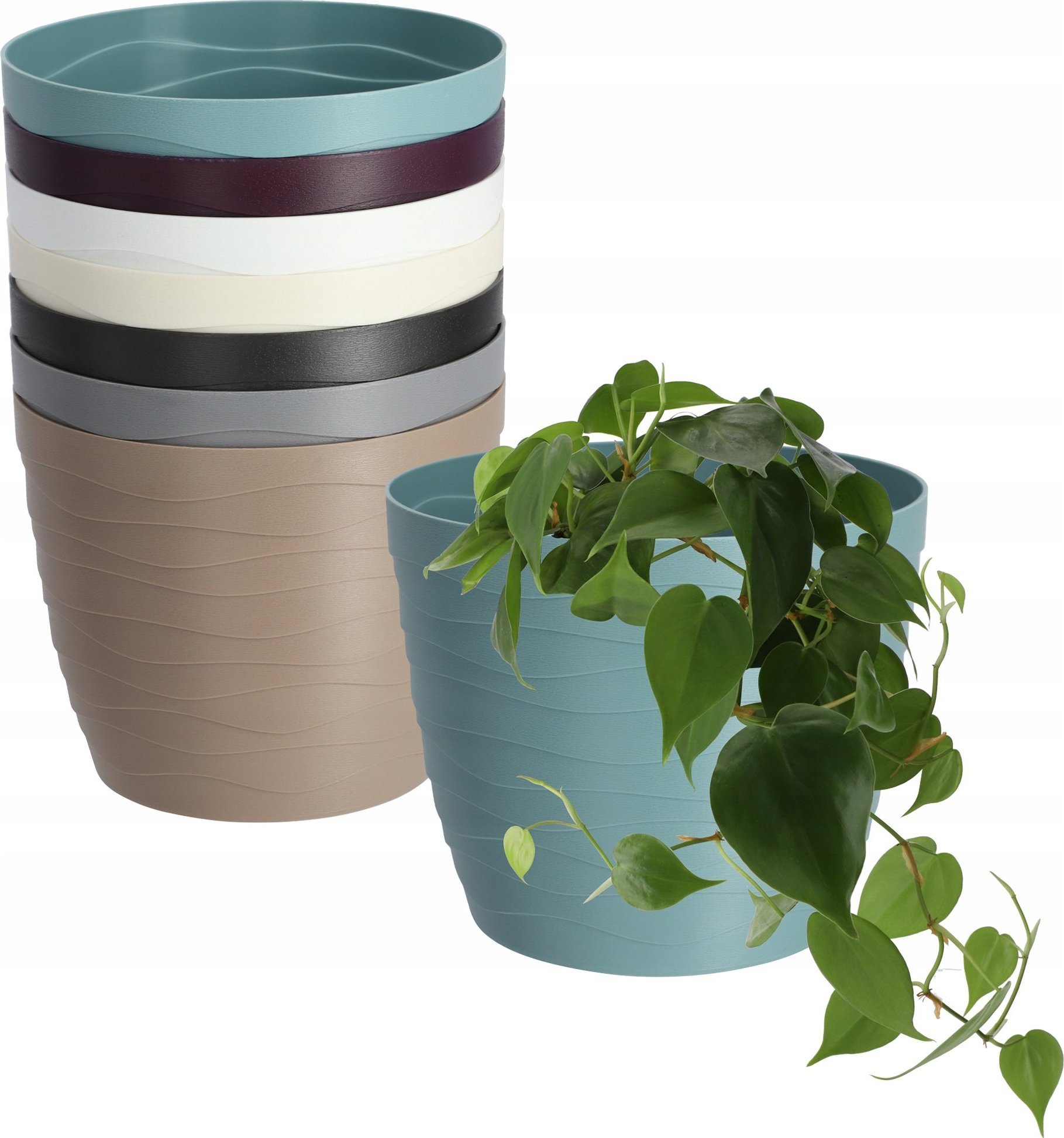 Kadax Doniczka Osłonka Na Kwiaty Owalna Zielona 13 cm