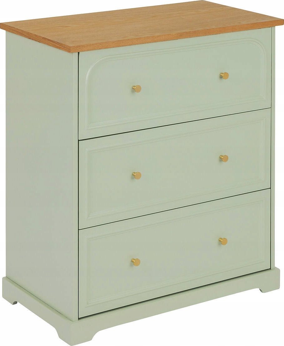 Atmosphera Komoda z 3 szufladami MOHEA, szałwiowa, 72 x 39 x 81 cm