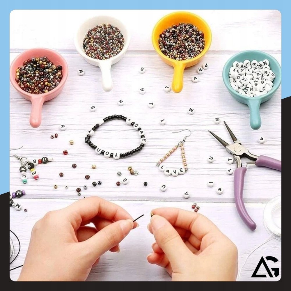 LeanToys Koraliki DO Bransoletki Biżuterii Literki Duży Zestaw Koralików Z Literkami