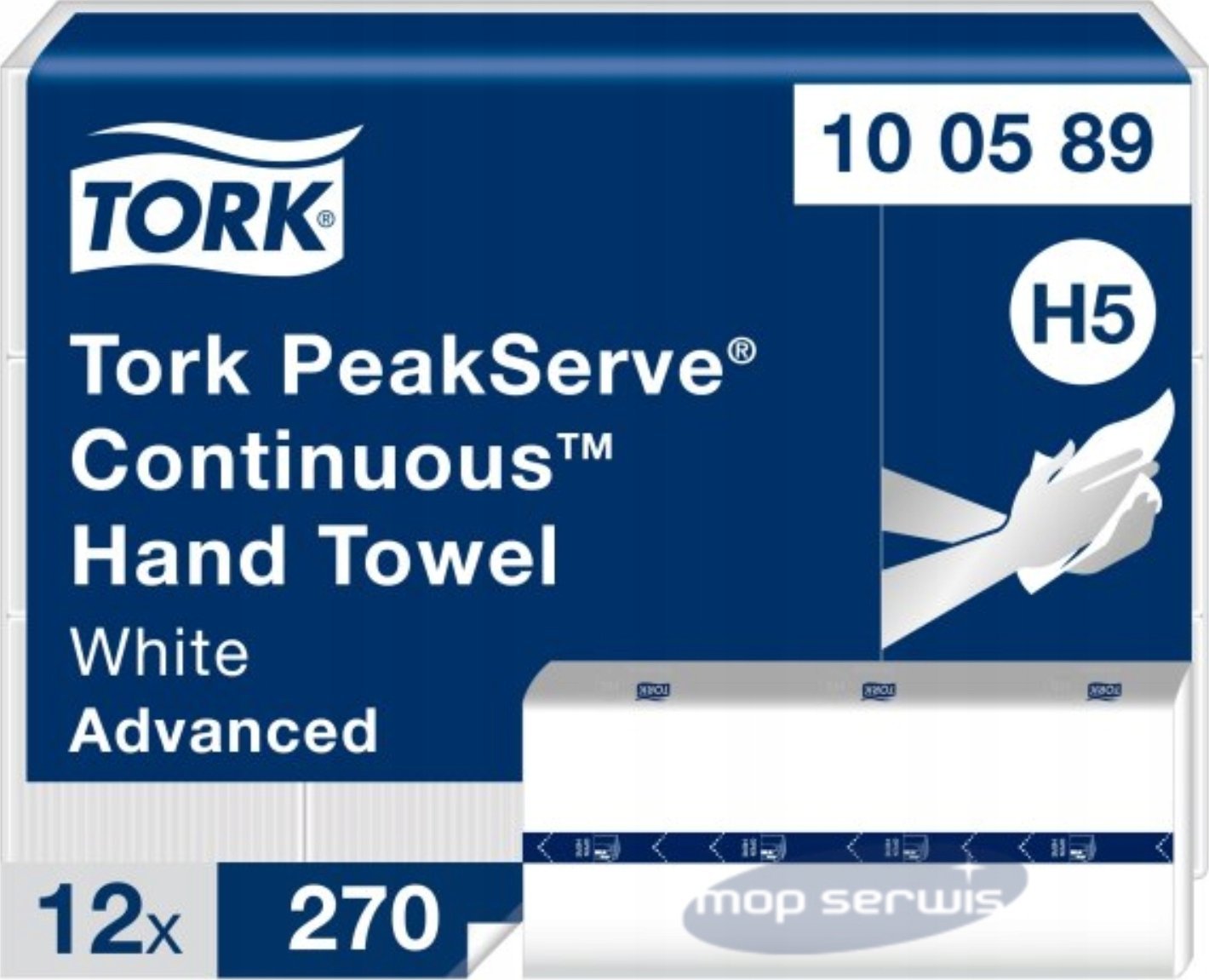 Tork PeakServe Continuous - Ręcznik papierowy do miejsc o dużym natężeniu z funkcją QuickDry, Advanced, H5 - Biały