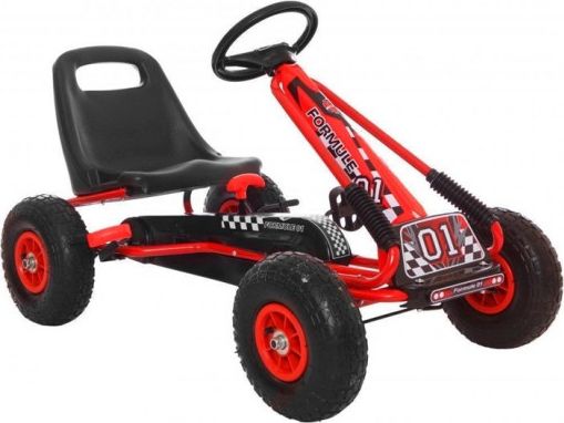 Lean Cars Gokart Czerwony A-15 Pompowane Koła