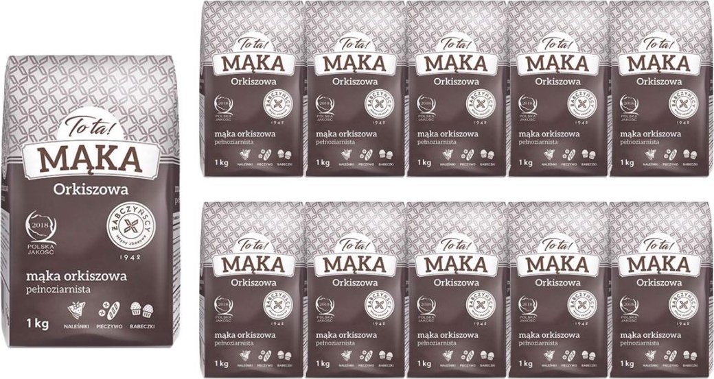 To ta! Mąka orkiszowa pszenna pełnoziarnista 1 kg x 10 sztuk