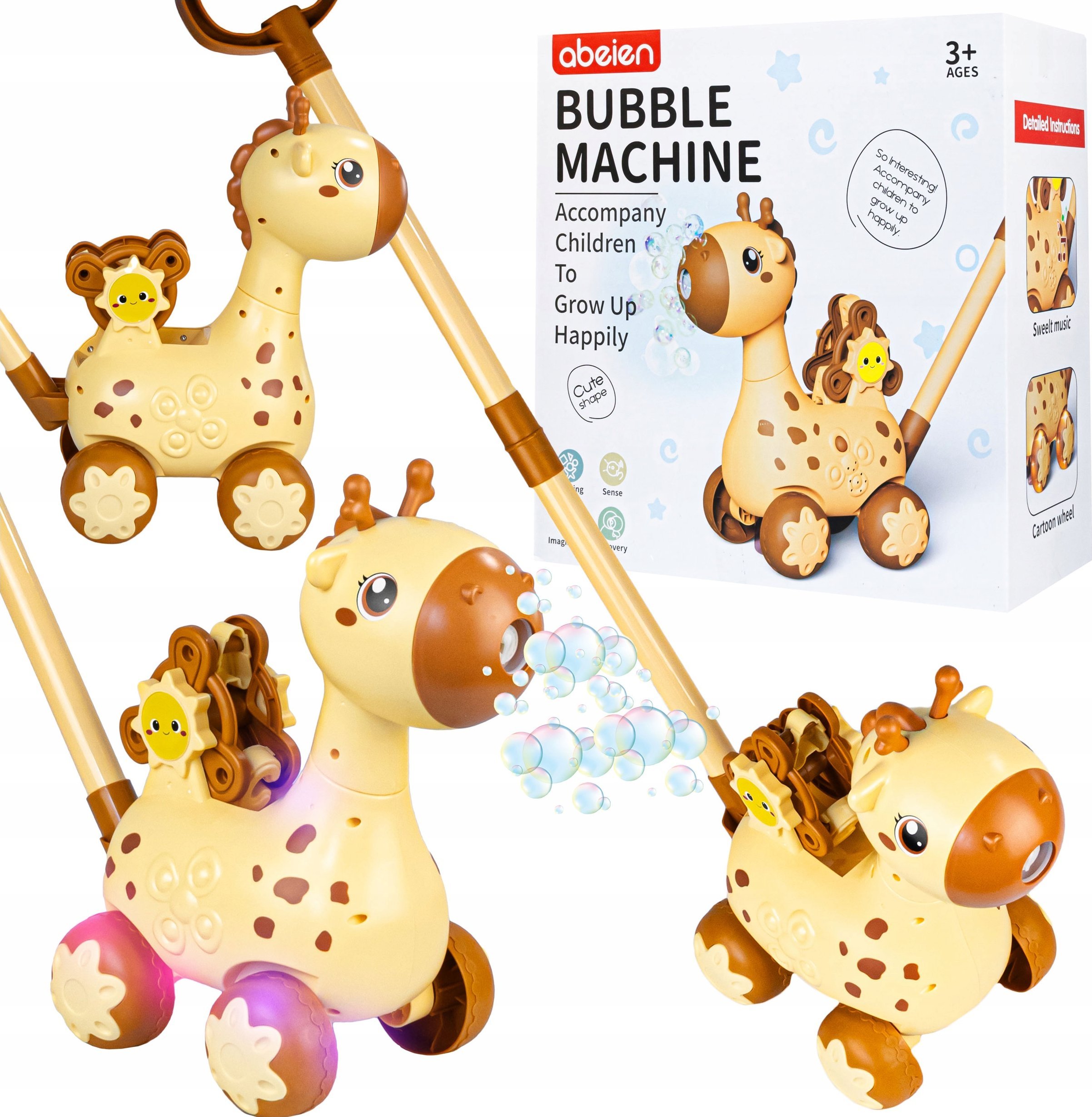 Żyrafa Na Bańki Maszyna Do Baniek Mydlanych Pchacz Generator Baniek Płyn
