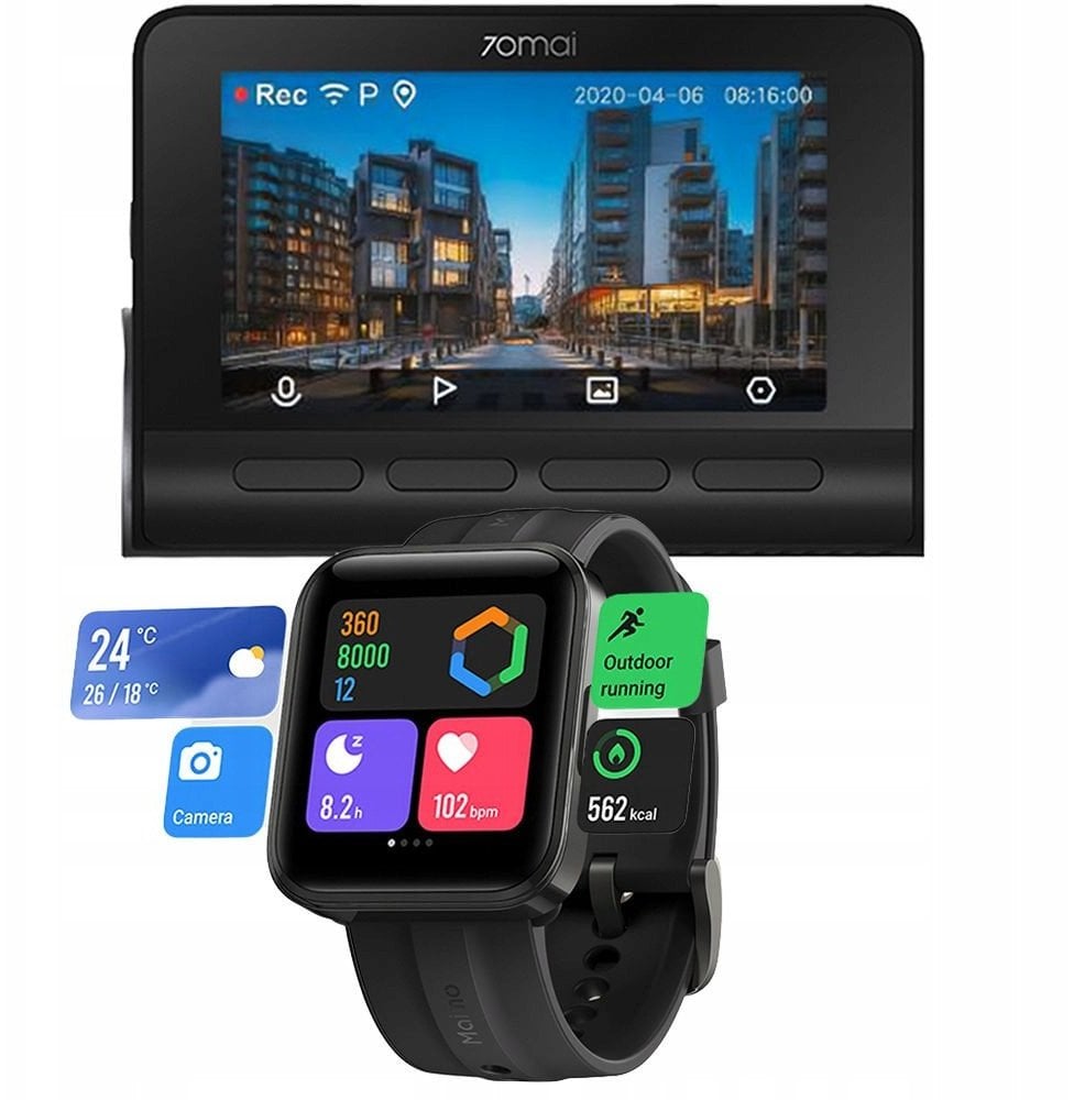 Wideorejestrator 70mai Wideorejestrator A800s 4K + Maimo Watch FLOW BLACK