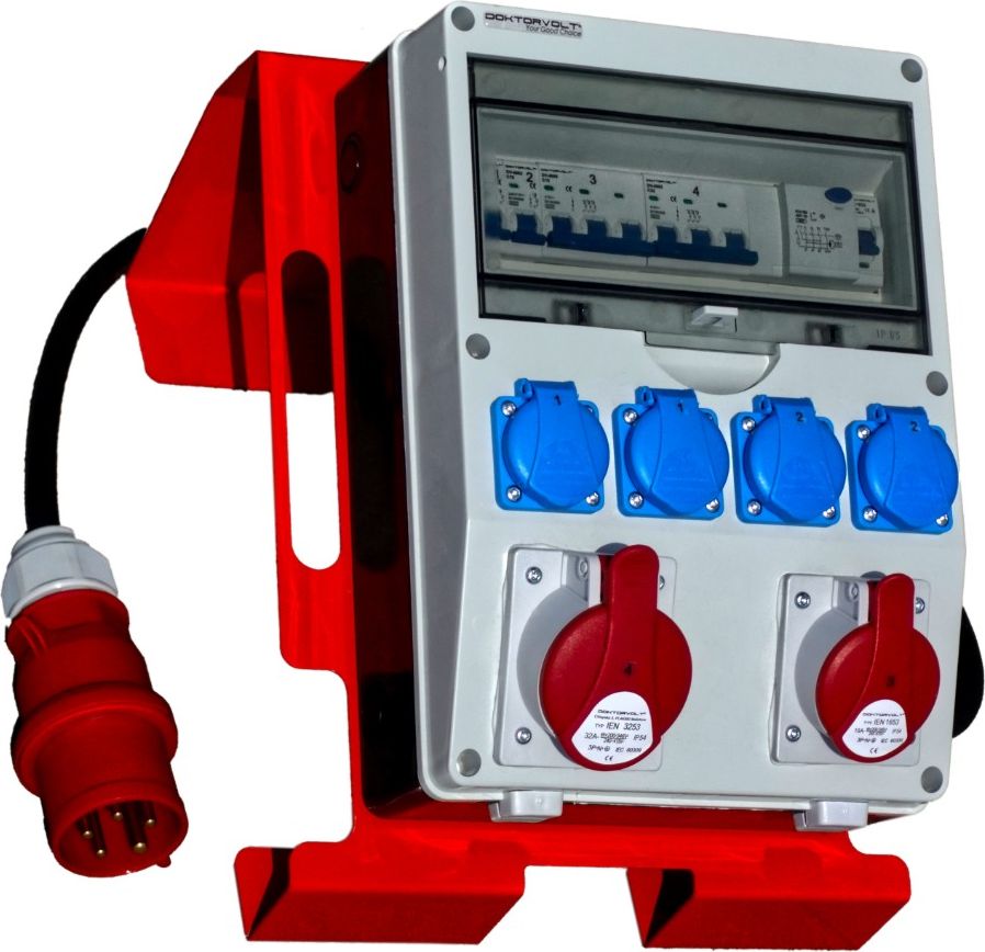 Doktorvolt Rozdzielnica budowlana na stojaku z kablem TD-S/FI 32A 16A 4x230V SET Doktorvolt 6191